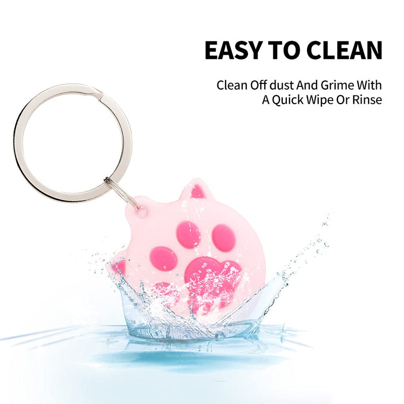 Case Compatible with Air Tags Case Keychain Air tag Holder Air Tag Key Ring Cases Air Tags Protective Cover Key Chain Loop Holders Silicone for Luggage Dog Cat Pet Collar 2 Pack (Aminiation) Aminiation - PawsPlanet Australia