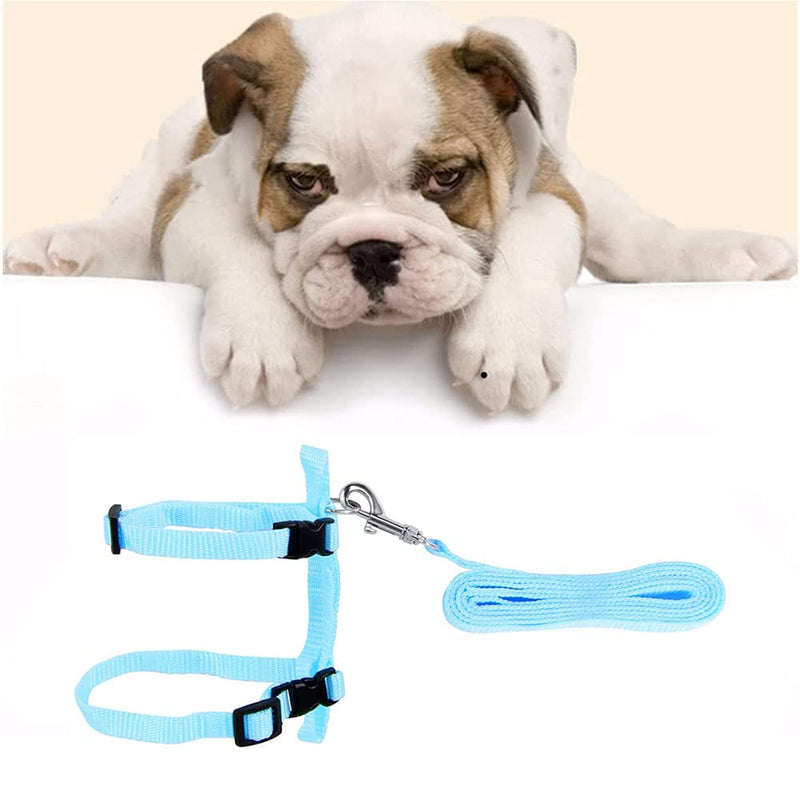 Pack of 2 Pet Rabbit Harnesses, Adjustable Nylon Harnesses, Rabbit Harness, Pet Harness and Leash for Cats, Rabbits, Puppies, Ferrets and Other Small Animals (Sky Blue, Pink) - PawsPlanet Australia