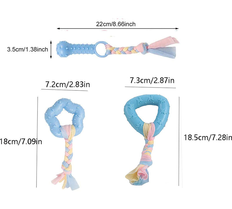 Dog Chew Toys, Camiter 7pcs Dog Puppies Teething Chewing Toy Set with Ball and colorful Ropes, Interactive Pet Toys for Small and Medium Dogs (blue) blue - PawsPlanet Australia