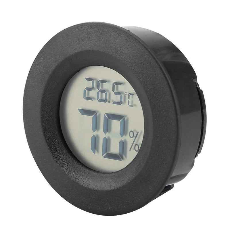 Mini Digital Hygrometer Thermometer Indoor Humidity Temperature Monitor with Large LCD Display and Backlight for Reptile(Black) Black - PawsPlanet Australia