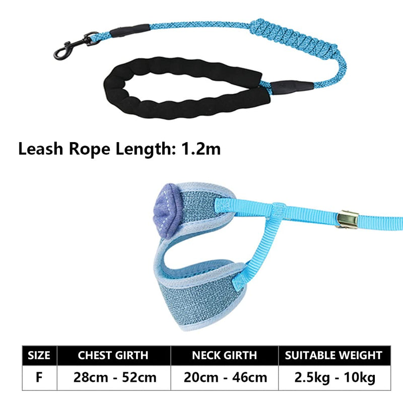 PaiLeWei Cat Harness and Lead Set Escape Proof, Adjustable Soft Kittens Vest Strip, Vest Harness Breathable Mesh,With 45 inch Leash,Cute Bow Design, for 2.5kg - 10kg Small Medium Cats (Blue) Blue - PawsPlanet Australia