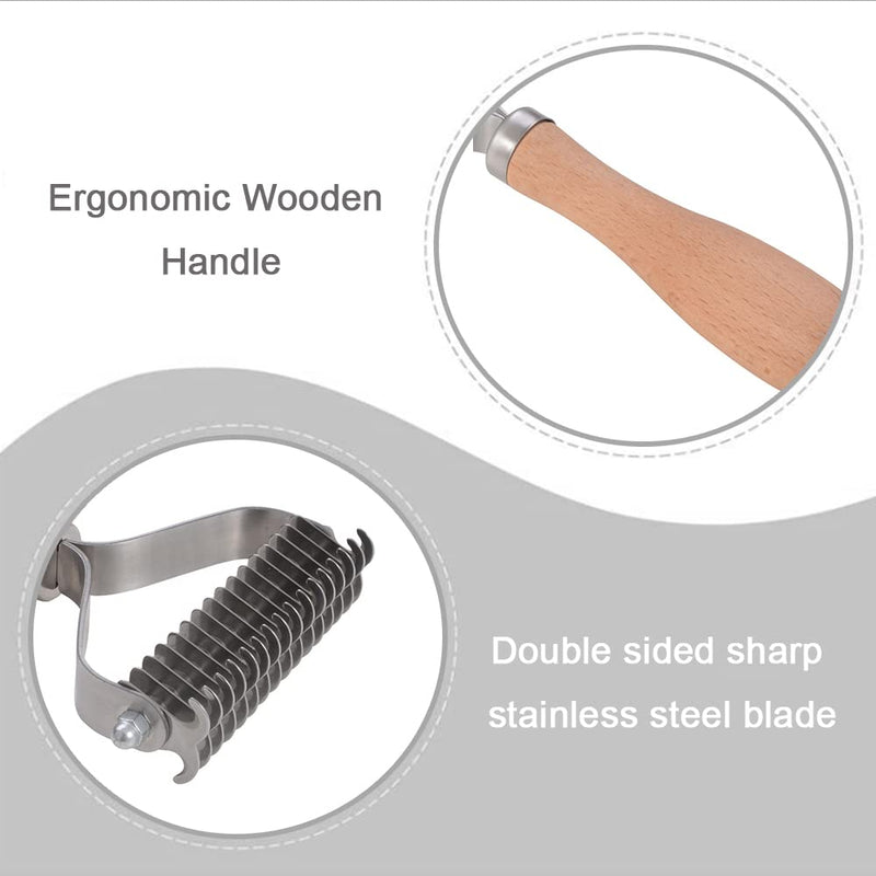 Pet Grooming Brush Dog Dematting Comb Double-sided Undercoat Rake for Removing Loose Undercoat, Knots, Mats and Tangled Hair - PawsPlanet Australia