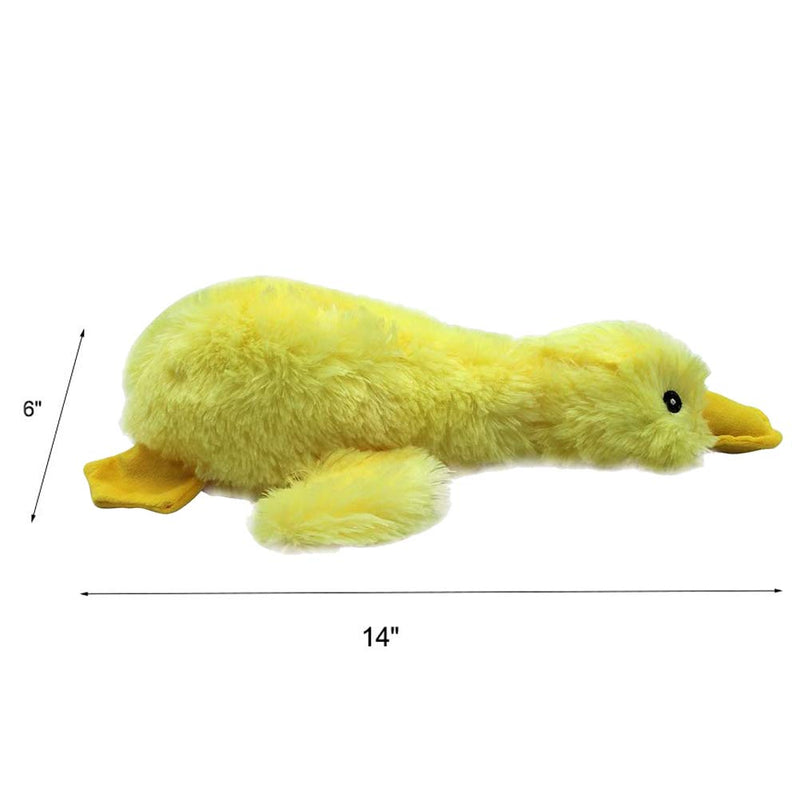 [Australia] - EXPAWLORER Pet Plush Squeaky Dog Toy Cute Duck Interactive Filler Chew Toys for Dogs Yellow 