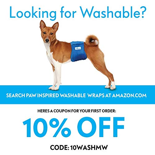 Paw Inspired 36ct Disposable Male Dog Wraps, Belly Band for Dogs | Disposable Dog Diapers Male | Belly Bands for Male Dogs | Excitable Urination, Incontinence, or Male Marking X-Small - PawsPlanet Australia