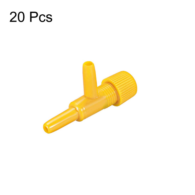 [Australia] - uxcell Aquarium Air Valve 2 Way Air Pump Control Valves for Fish Tank Plastic Yellow 20Pcs 