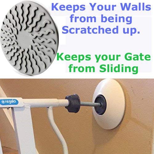 [Australia] - 4 Pack Wall Cups for Baby Gates, Wall Protection Guard Saver Protects Wall Surface, Door, Wooden Stairs. Safety Fit for Walk Through Security Pressure Mounted Gates 