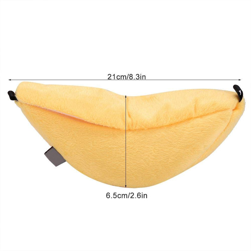 Zerodis Banana-Shaped Hamster Nest Soft Warm Bird Cage Animals Bed Hanging Swing Cave Nest Hanging Cages House Tent (Yellow) yellow - PawsPlanet Australia