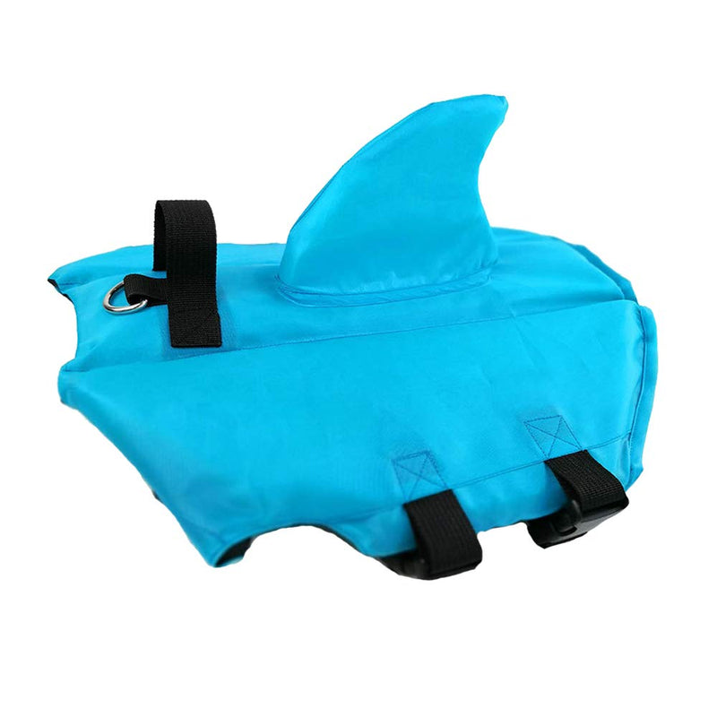 TOFOAN Dog Life Jacket Shark, Dog Life Vest for Small Medium, Professional Pet Dog Lifesaver Preserver Cold Weather Coat Swim Suit Perfect for Safety Swimming, Boating, Pool, Beach Blue-L - PawsPlanet Australia