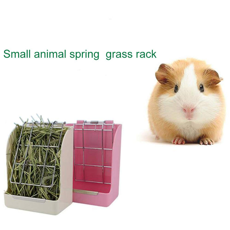 MINGZE Hay Feeder for Rabbit, Guinea Pigs, Chinchillas, Hamsters, Less Wasted, Hay Rack Guarantees Clean - Convenient for Mounting to Any Cages (White) White - PawsPlanet Australia