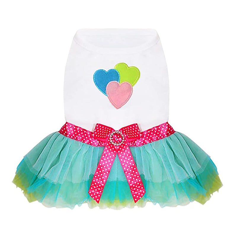 Dog Dress Luxury Puppy Skirt Dog Clothes Princess Dresses Wedding Evening Dress Tutu Skirt Red Lips Bowknot Dress for Small Dog Girl (XS, Green) X-Small - PawsPlanet Australia