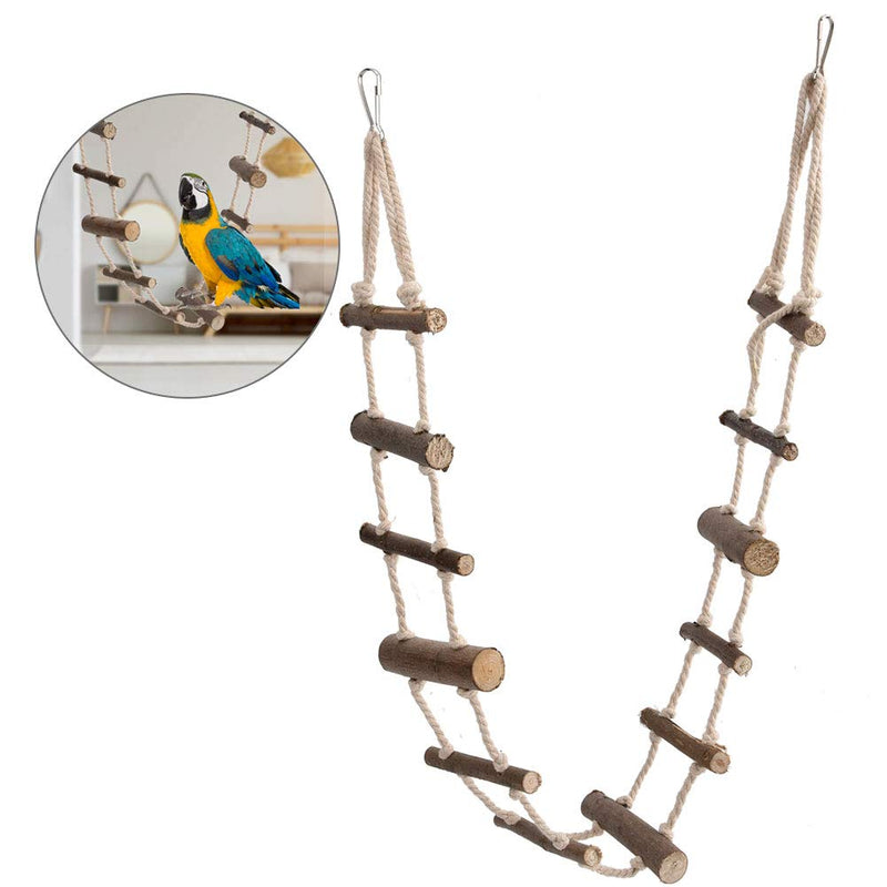 ViaGasaFamido Pet Climbing Ladder Toys, Pet Hamster Wood Long Climbing Rope Ladder Parrot Squirrel Suspension Rope Bridge for Squirrel Hamster Totoro Sugar Gliders - PawsPlanet Australia