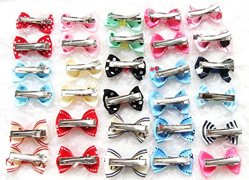 Carykon 20Pcs Dog Hair Clips Heart Sunglass Pet Hair Bows Alligator Hairpins Small Animal Hair Barrettes Pet Hair Accessories, Multicolor - PawsPlanet Australia