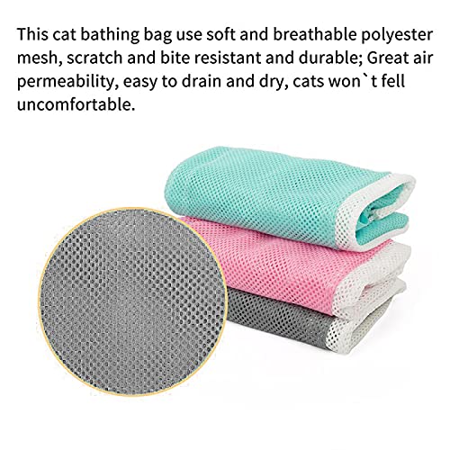 JMOON Cat Bathing Bag,Cat Shower Bag Anti-Bite & Anti-Scratch,Injecting Examining Nail Trimming,Adjustable Multifunctional Breathable Restraint Cat Bag Restraint GRAY - PawsPlanet Australia