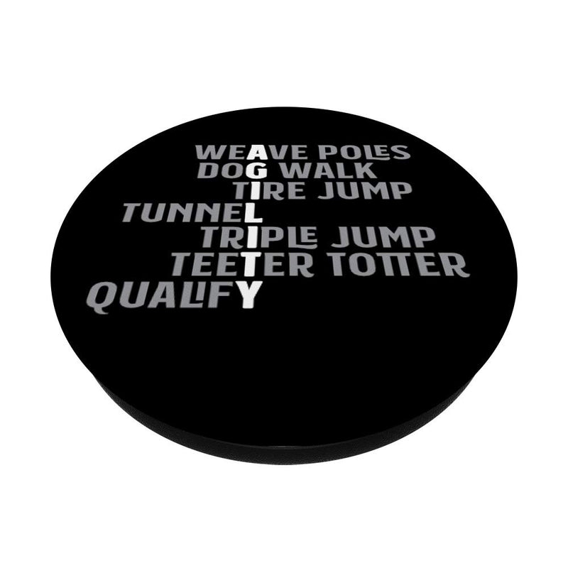 Canine Agility Acrostic Poem Gift For Dog Agility Handler PopSockets Grip and Stand for Phones and Tablets Black - PawsPlanet Australia