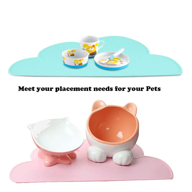 Love Dream Silicone Pet Feeding Food Mat Dog Cat Placemat Mat with Raised Edge, Anti-Slip Waterproof Pet Bowl Mats Pet Food Tray Black - PawsPlanet Australia