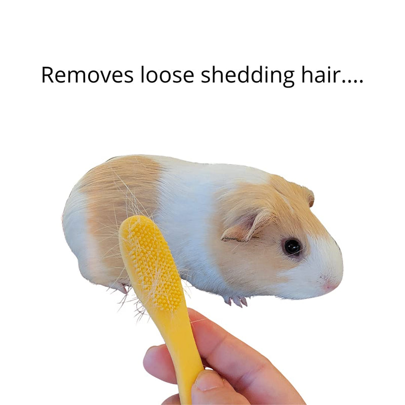 Huggle Brush HuggleBrush Original Yellow Guinea Pig Brush, Rabbit Small Pet Grooming, De-shedding, Bonding - PawsPlanet Australia