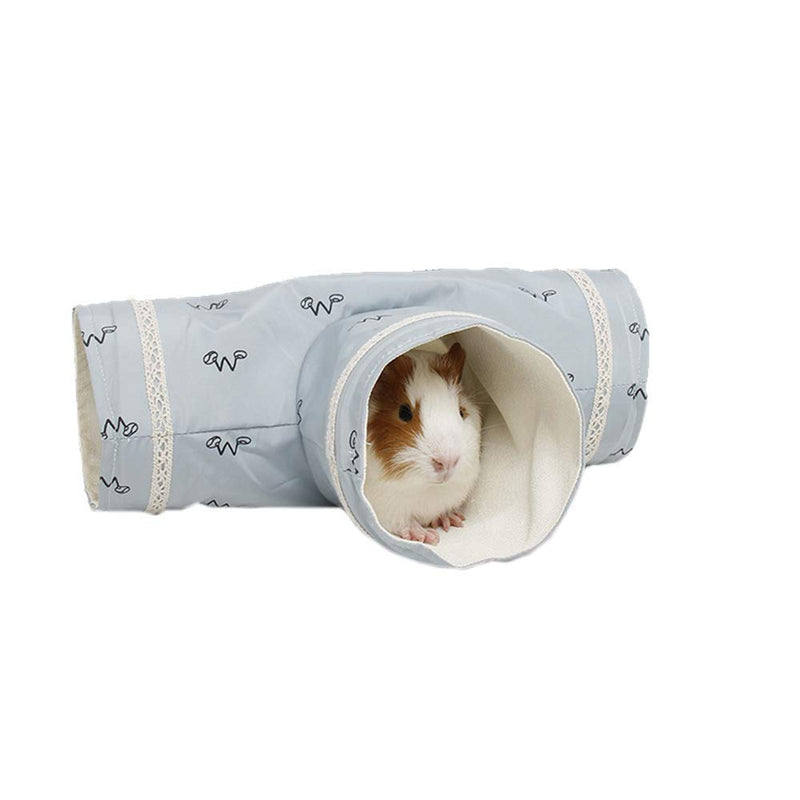 MRTIOO Small Animal Play T-Shaped Tunnel Play Tools, Fit Baby Guinea Pig and Hamster, Hedgehogs, Rats - Blue - PawsPlanet Australia