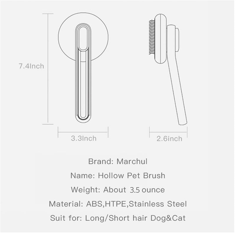 Marchul Pet Brushes Cat Brush, Dog Brush for Long Hair and Short Hair Cats and Dogs, Self-Cleaning Slicker Brush, Grooming Massage Brush Removes Loose Undercoat and Matted Hair A-Pink - PawsPlanet Australia