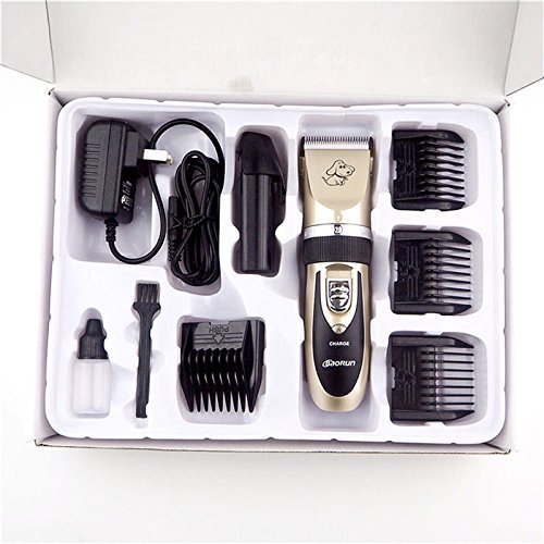 [Australia] - yuxufeng BaoRun Pet Dog Grooming Clippers Professional Rechargeable Cordless Hair Clippers with Comb Low Noise for Small Medium Large Dogs Cats Black-1 