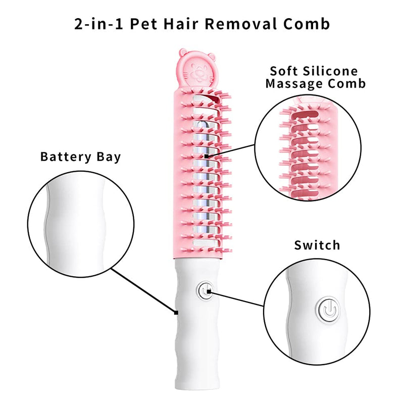 2 in 1 Pet Hair Removal Comb, Pet Massage Comb, Removing Undercoat Knots, Remove Small Animals from Pets and Keep Pet Clean Health for Long/short hair Cats Dogs Blue - PawsPlanet Australia