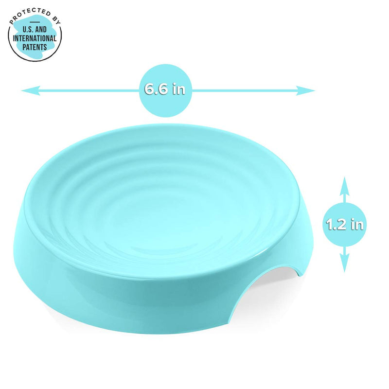 [Australia] - CatGuru Premium Whisker Stress Free Cat Food Bowls, Cat Food Dish. Provides Whisker Stress Relief and Prevents Overfeeding! (Round - Set of 2 Bowls, Aruba) Set Of Two 