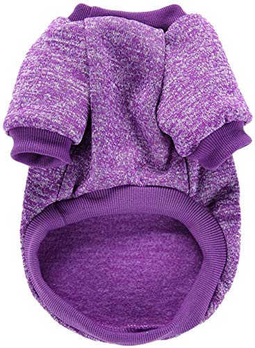 Ducomi Classic Sweatshirt with Elasticated Cuffs and Collar in Soft Fleece Cotton for Dogs and Cats (Purple, XXL) Purple - PawsPlanet Australia