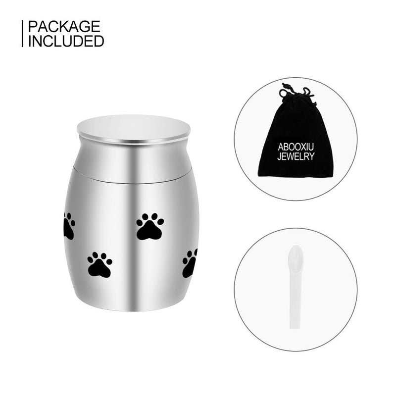 [Australia] - abooxiu Cremation Urn for Pet Ashes Keepsake Miniature Burial Funeral Urns for Sharing Ashes Dogs Cats Human - Customize Available Dog's paw 