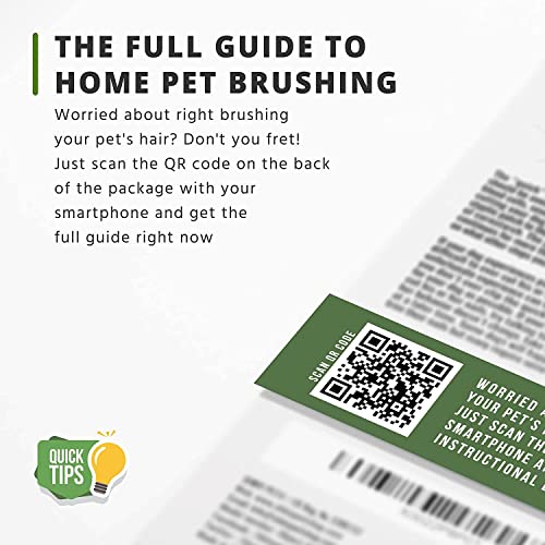 Detangling Pet Comb for Dogs & Cats - Detangler Grooming Tool with Long & Short Stainless Steel Metal Teeth for Dematting Matted Fur, Combing Out Knots, Removing Tangles from Undercoat - Ebook Guide TOOL7 - PawsPlanet Australia