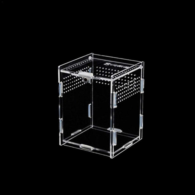 Luckycyc Reptile Breeding Box, Climbing Pet Breeding Box Transparent Reptile Breeding Box Acrylic Feeding Box 360 Degree High Transparent Magnetic Pet Climbing Terrarium 7*8*10CM - PawsPlanet Australia