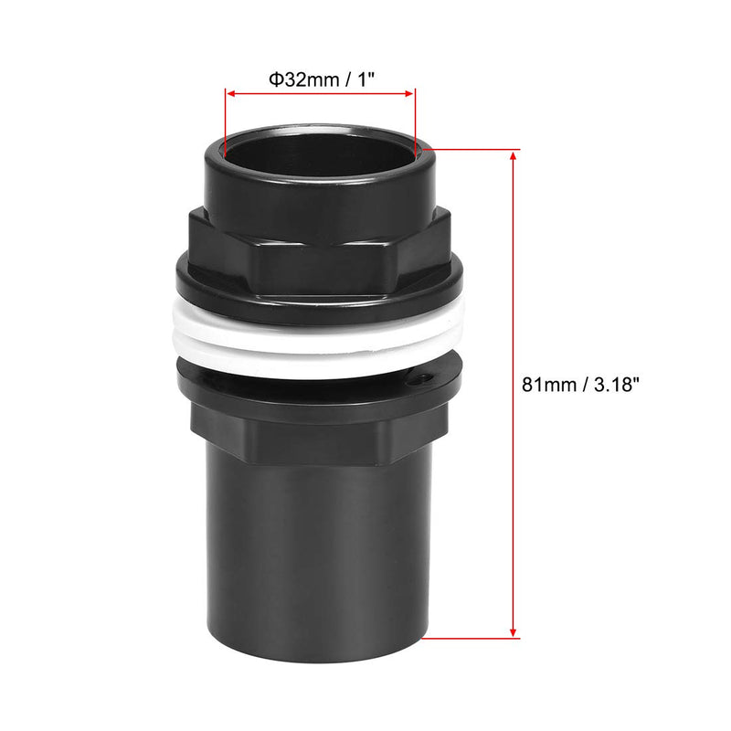 [Australia] - uxcell 1 ID PVC Aquarium Water Pipe Connector Joint Straight Tubes Hose Connector Fish Tanks Accessories 2pcs 