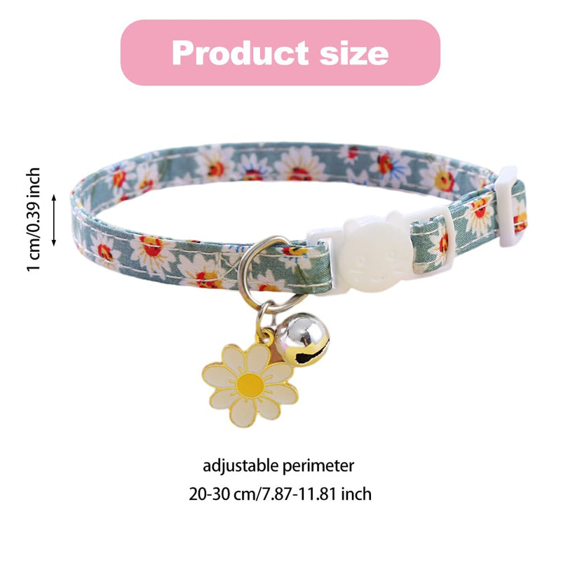 DELITLS 3pcs Reflective Cat Collars with Bell Cotton Breakaway Practical Soft Adjustable Safety Quick Release Cat Collar(Size:3pcs) - PawsPlanet Australia