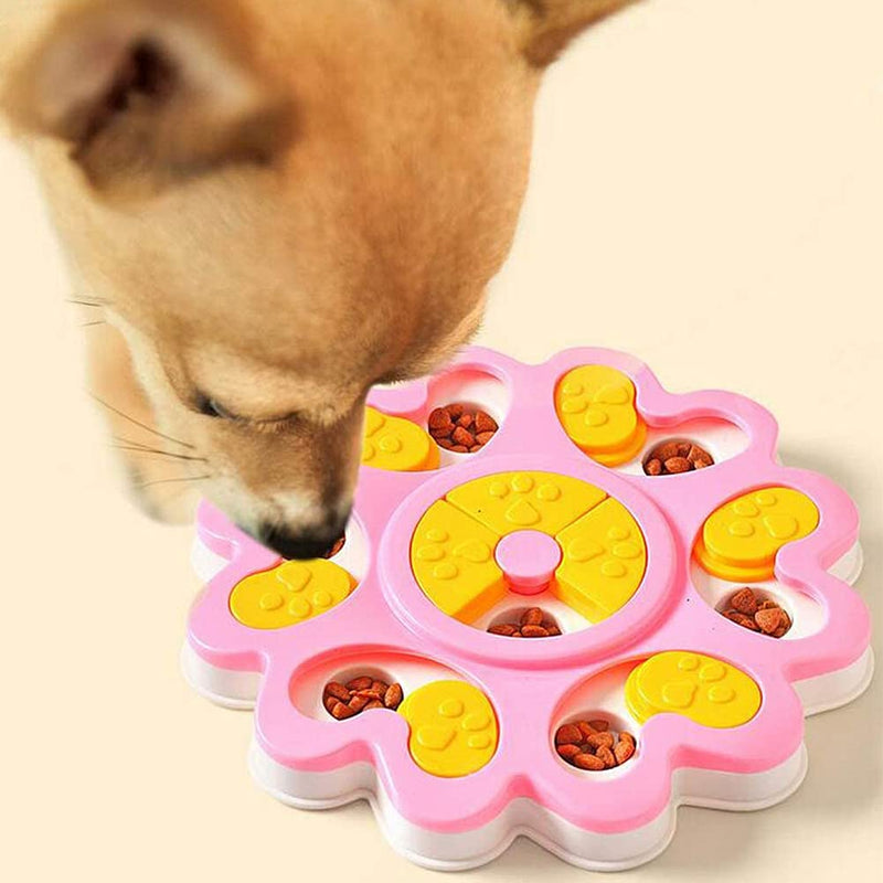 Dog Puzzle Feeder Toy Dog Interactive Toy Dog Food Toy Non-slip Puppy Treat Dispenser Feeder Pet Training Games for Dog Puppy Cat - Safe and Easy to Clean(Pink) - PawsPlanet Australia