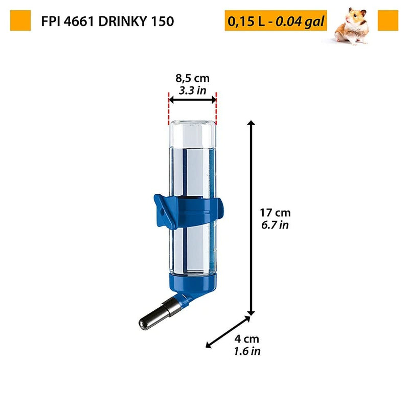 Ferplast Drinky FPI Rodent Drinking Bottle, Attaches to Bars of Cage, Assorted Colours 150 ml - PawsPlanet Australia