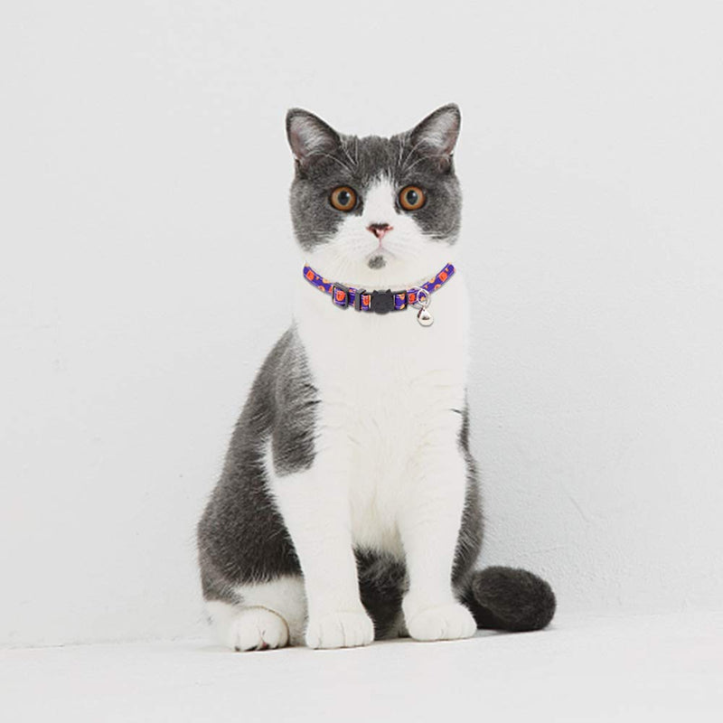 Derbway 2pcs Quick Release Cat Collars, Adjustable Safety Breakaway Collar, Cute Bow Tie with Bell - PawsPlanet Australia