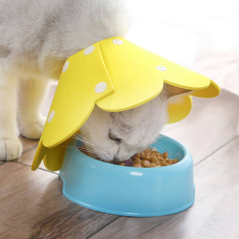Cdemiy Protective Collar Cat Neck Brace, 2 Pieces Pet Neck Brace Anti-lick, Adjustable Soft Collar, Cat Collar for Protective Collar Recovery from Wound (M, Yellow and Blue) - PawsPlanet Australia