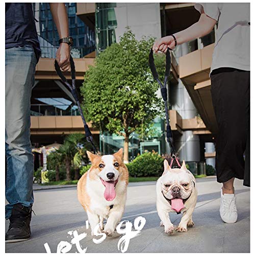 [Australia] - Mycicy Short Dog Leash- 18 Inch Rope Traffic Leash with Padded Handle- 1/2” Strong Nylon Tab Leash for Medium Large Dogs Training Walking 1/2"(D) x 18"(L) Black 