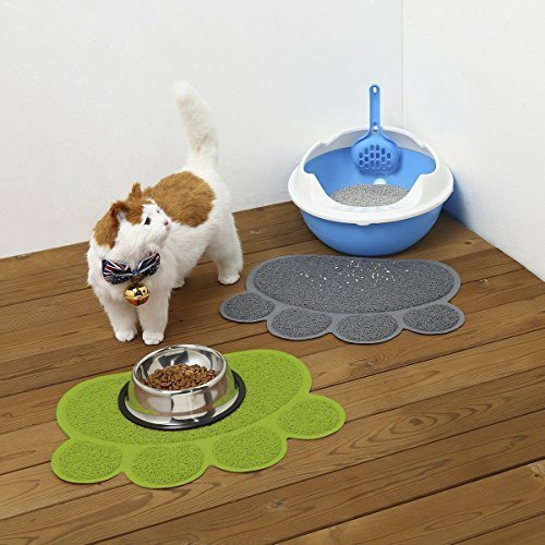 EONHUAYU Pet Food Mats, Cat Mat PVC Mat Waterproof Non-slip Pet Feeding Mat Pet Bowl Mat (Green) - PawsPlanet Australia