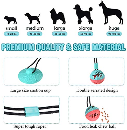 Suction Cup Dog Chew Toy Dog Toy for Aggressive Chewers Multifunctional Interactive Dog Toy Dog Puzzle Toy Dog Rope Toy Tug of War Toy Cleaning and Food Dispensing Features - PawsPlanet Australia