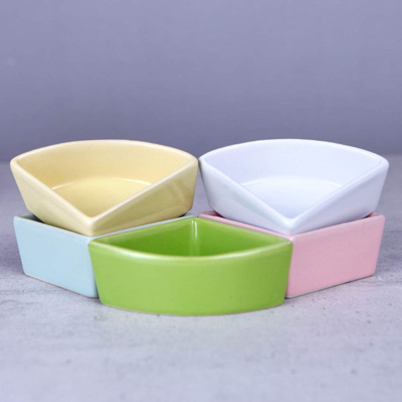 POPETPOP Hamster Bowl Ceramic Chewing Food Dish Water Bowl for Small Rodents Gerbil Hamsters Mice Guinea Pig Cavy Hedgehog Small Animals White - PawsPlanet Australia