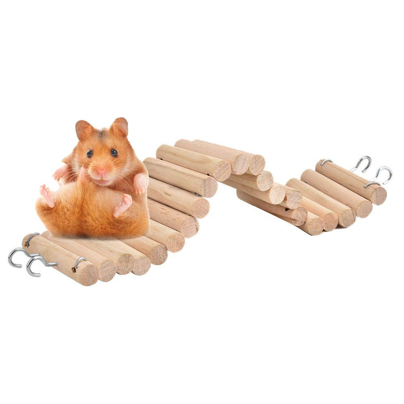 Ruiqas Hamster Ladder Pet Parrot Climbing Ladder Wood Suspension Bridge Birds Small Animal Toy (7.5x30cm/3x11.8 inch) - PawsPlanet Australia