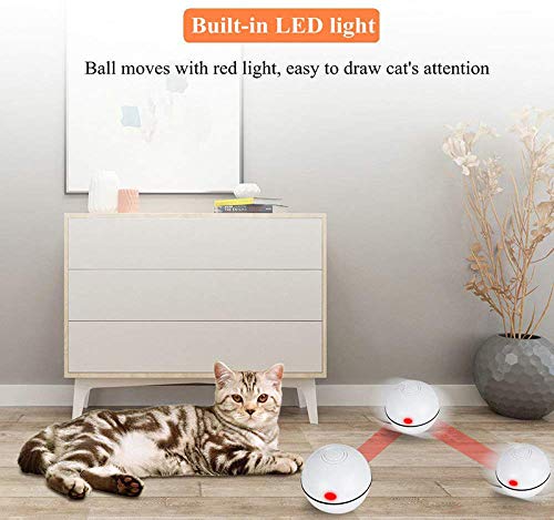 [Australia] - GEEPET Interactive Cat Toys Ball, Smart Automatic Rolling Kitten Toys, USB Rechargeable Motion Ball Spinning Led Light with Timer Function 