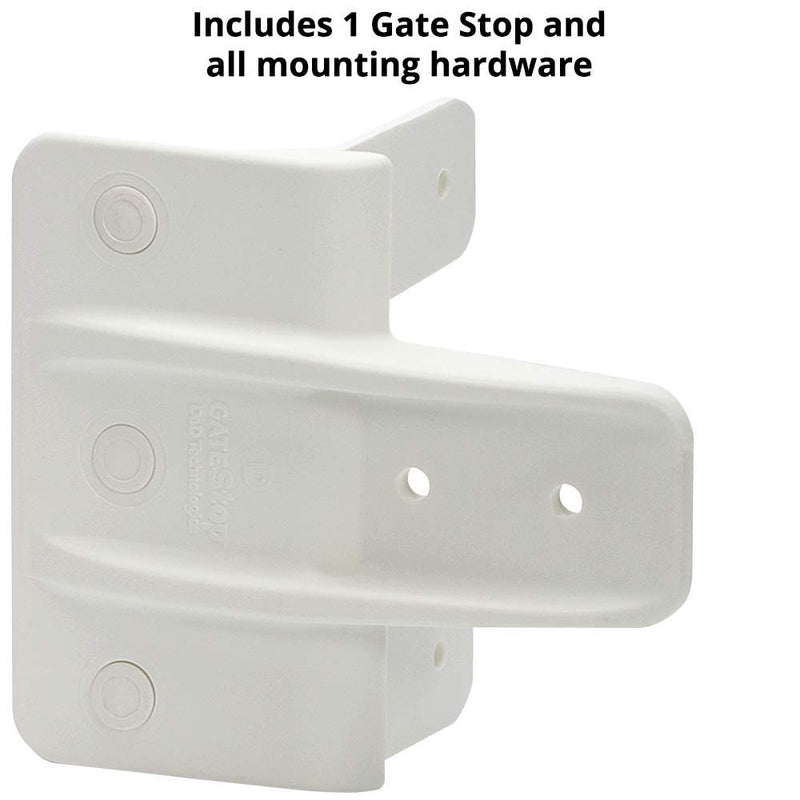 [Australia] - D&D Technologies TCGS1WTS Gate Stop, Damage Protection Bumper Reduces Sound from Closing Wood and Vinyl Gates, for Any Square Gate, White, 1 Count 