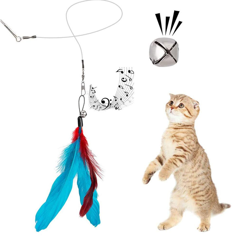 ZYHOOOE Interactive Cat Feather Toy,Retractable Cat Toys Wand with 10pcs Refills,Cat Feather Fishing Pole Toys Funny Exercise for Indoor Cat and Kitten - PawsPlanet Australia