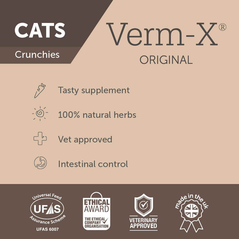 Verm-X All Natural Treats for Cats. Supports Intestinal Hygiene. Vet Approved. UFAS Assured. Restores and Maintains Gut Vitality. Wormwood Free Recipe., CT 650 650 g (Pack of 1) - PawsPlanet Australia