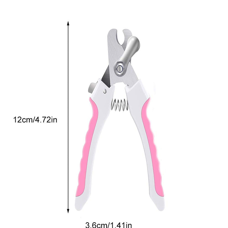 TopE Professional Pet Nail Trimmer with Safety Guard to Avoid Over-cutting Include Nail Clipper and Nail File for Small and Medium Dogs Cats Rabbits Birds, Pink - PawsPlanet Australia