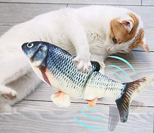 Elehui Catnip Fish Toys for Cats, Realistic Plush Electric Swing Fish Toy Funny Interactive Toys for Indoor Cats for Cat Kitty Kitten Flopping Fish (Crucian carp) Crucian carp - PawsPlanet Australia