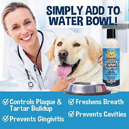 New Premium Dog Breath Freshener Water Additive for Dental Care | Supports Healthy Teeth and Gums | Best for Bad Breath Treatment, Tartar Remover, Plaque Remover | No Brush Required 17oz - PawsPlanet Australia