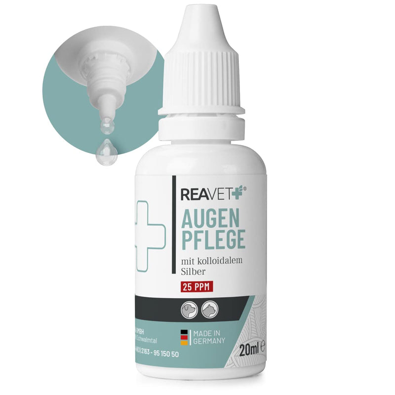 ReaVET special eye drops for dogs and cats 20 ml, for irritated eyes and tear stains, eye care with colloidal silver eye drops 20 ml - PawsPlanet Australia