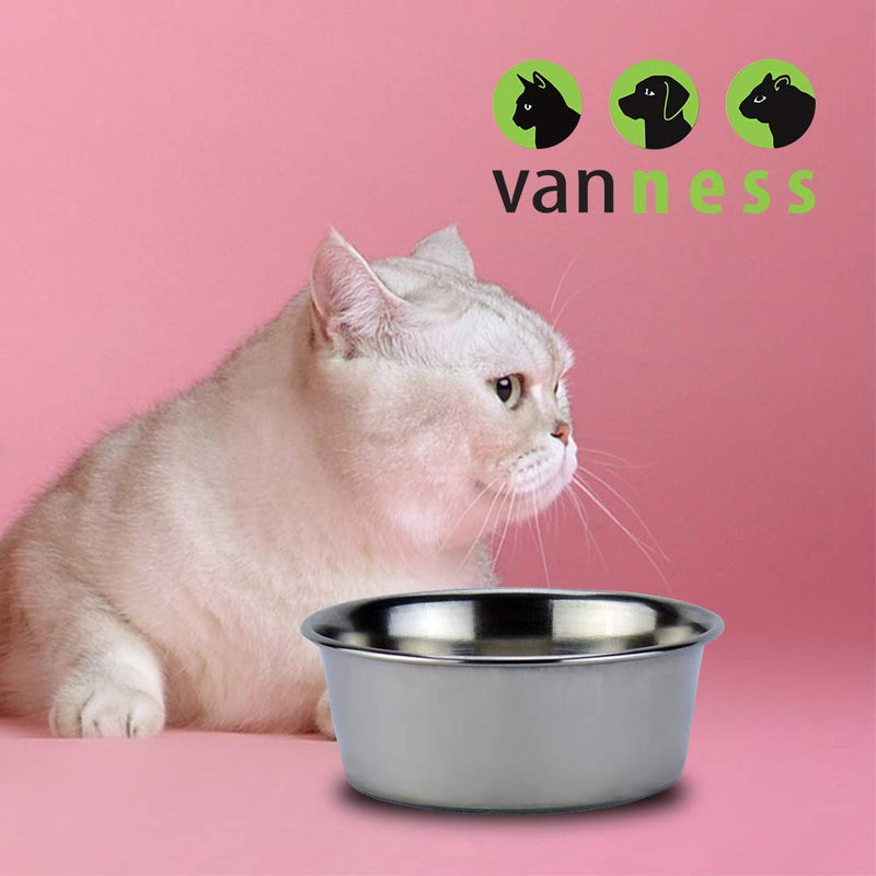 [Australia] - Van Ness Stainless Steel Cat Dish, 8 Ounce 