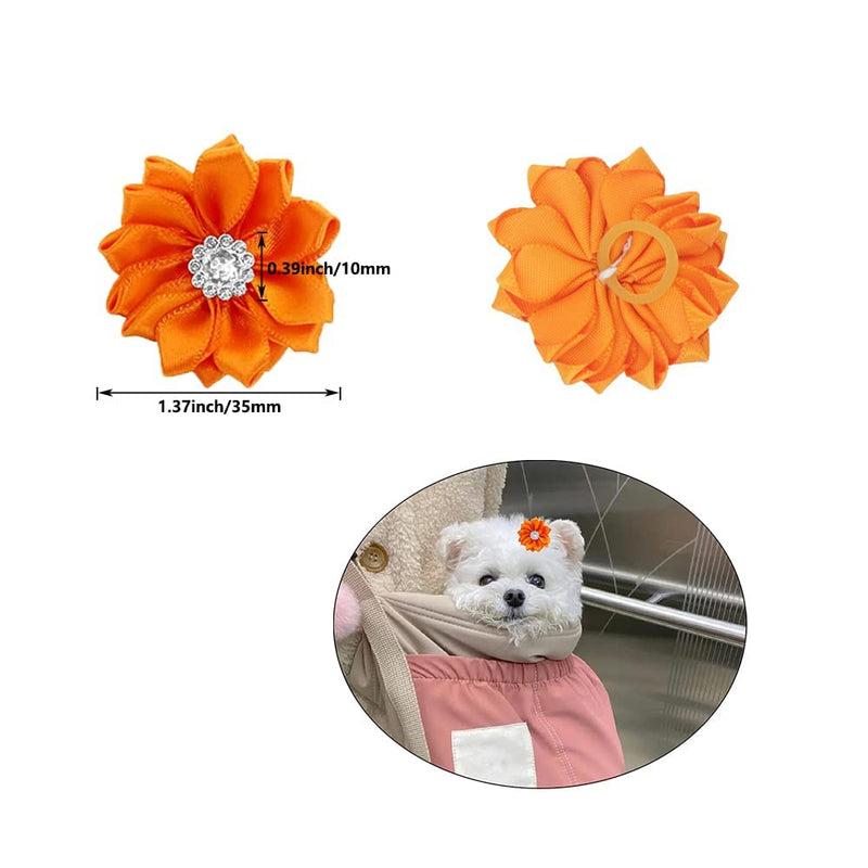 Petbuy 20 Pairs Puppy Yorkie Dog Hair Bows Flower with Rubber Band,Pet Small Dog Girl Flower Hair Topknot Bowknot Hair Accessories Pet Grooming for Party Christmas Birthday - PawsPlanet Australia